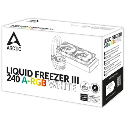 ARCTIC COOLING CPU hűtő Liquid Freezer III 240 A-RGB (vízhűtés), Univerzális Fehér – 2. kép