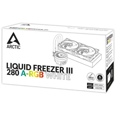 ARCTIC COOLING CPU hűtő Liquid Freezer III 280 A-RGB (vízhűtés), Univerzális Fehér – 2. kép