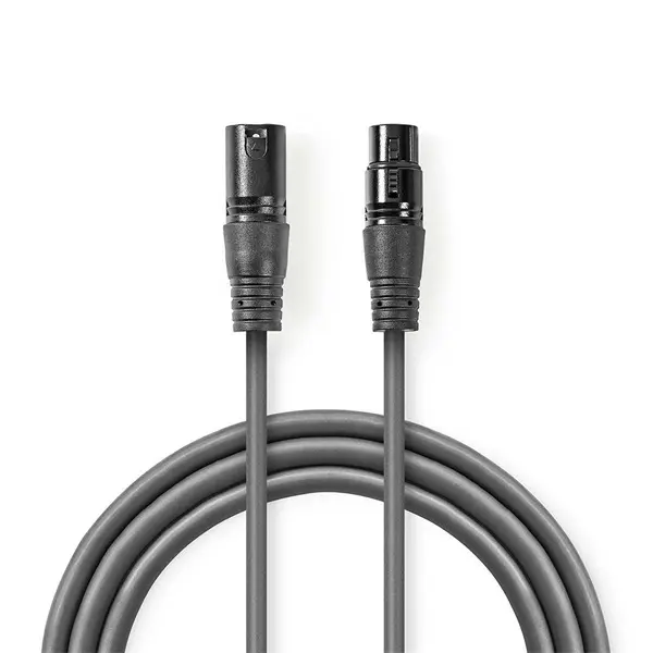 Nedis COTG15010GY100 balanced/szimmetrikus XLR 3 tűs dugó | XLR 3 tűs aljzat, 10m – 2. kép