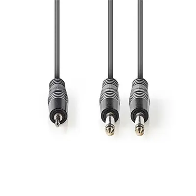 Nedis COTH23200GY50 félprofi audio kábel, 3,5mm sztero jack dugó - 2 x 6,35mm mono jack dugó, 5m, rugalmas – 2. kép
