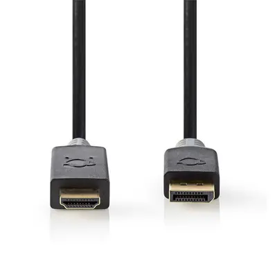 Nedis CCBW37100AT20 displayport dugó - HDMI dugó kábel, 4K@30Hz, aranyozott, 2 m – 2. kép