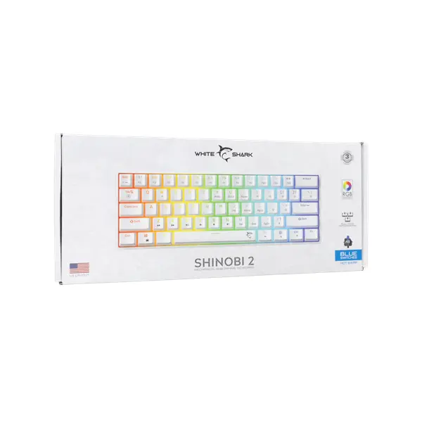 WHITE SHARK GK-004221W/BL-US SHINOBI-2/W-BL-US mech. bill. 61 kék gomb,fekete,angol – 8. kép