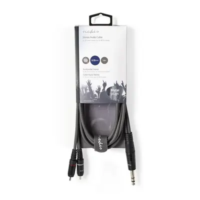 Nedis COTH23300GY15 félprofi XLR audio kábel, 6,35mm sztereo jack dugó - 2x RCA dugó, 1,5m – 2. kép