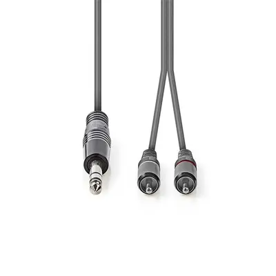 Nedis COTH23300GY30 félprofi XLR audio kábel, 6,35mm sztereo jack dugó - 2x RCA dugó, 3m – 2. kép