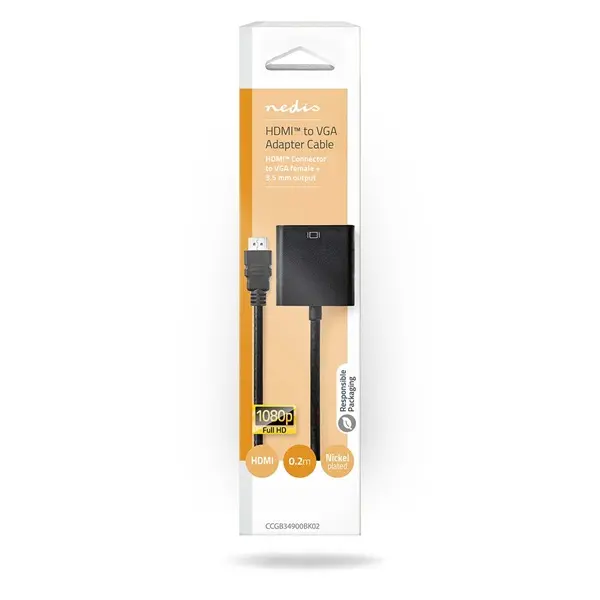 Nedis CCGB34900BK02 HDMI - VGA adapter – 4. kép