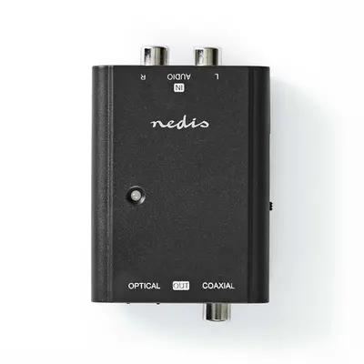 Nedis ACON2508BK, analóg - digitális audio konverter, 2x RCA bemenet - digitális koax / toslink kimenet – 2. kép
