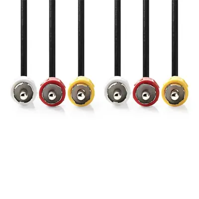 Nedis CVGL24300BK20 kompozit video kábel 3x RCA dugó - 3 RCA dugó, 2m – 2. kép