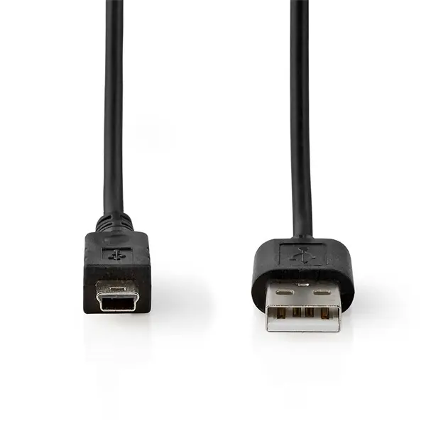 Nedis CCCGL60301BK20 USB mini 5p (mini USB)kábel, USB 2.0 USB-A dugó USB mini 5p dugó, 480 Mbps. 2m