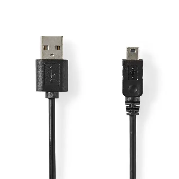 Nedis CCCGL60301BK20 USB mini 5p (mini USB)kábel, USB 2.0 USB-A dugó USB mini 5p dugó, 480 Mbps. 2m – 2. kép