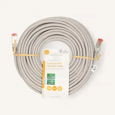 Nedis CCGL85220GY200 UTP / FTP Cat6 patch kábel, RJ45 aranyozott érintkezők, 10/100/1000 Mbit/s, hossz 20m
