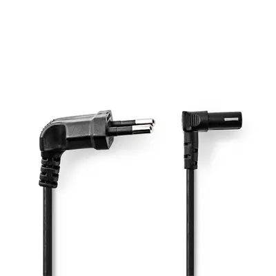 Nedis CEGL11075BK20 tápkábel IEC-320-C1, 90°-os szögben hajlított, 2m