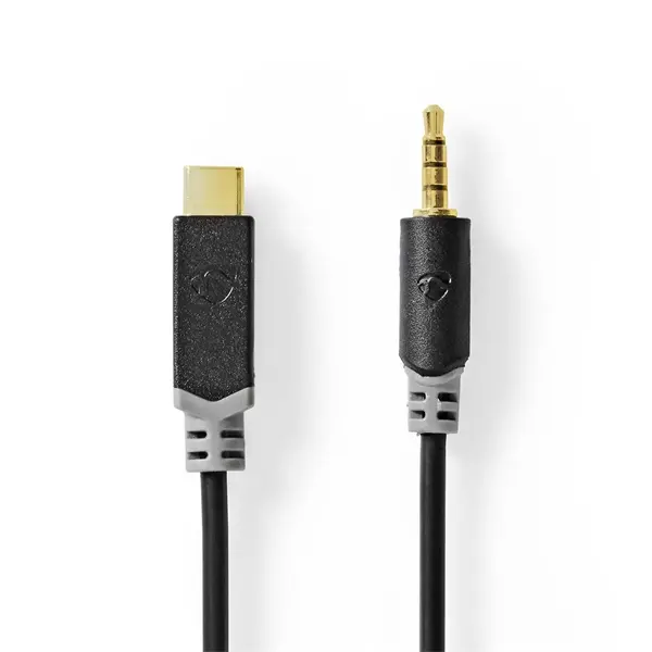 Nedis CCBW65950AT10 USB-C (USB C) dugó - 3,5 mm sztereo jack dugó kábel, aranyozott csatlakozók, 1m – 2. kép