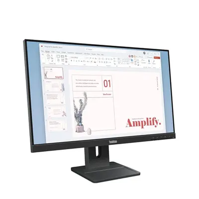 LENOVO Monitor - ThinkVision E24-40; 23,8" FHD 1920x1080 IPS, 16:9, 4ms, 100Hz, 1300:1, 250cd/m2, HDMI, DP, VGA, Pivot – 2. kép