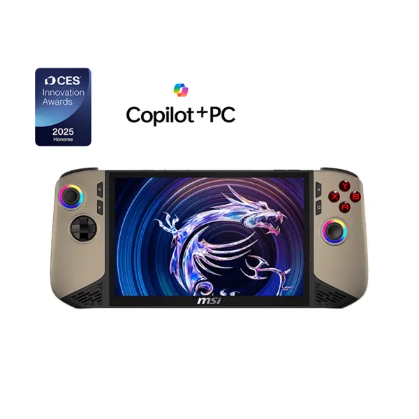 MSI Gaming Handheld Claw 8 AI+ A2VM-093HU, 8" FHD+, Ultra 7 258V, 32GB, 1TB, Win11H, Sandstorm/Black kézikonzol – 2. kép