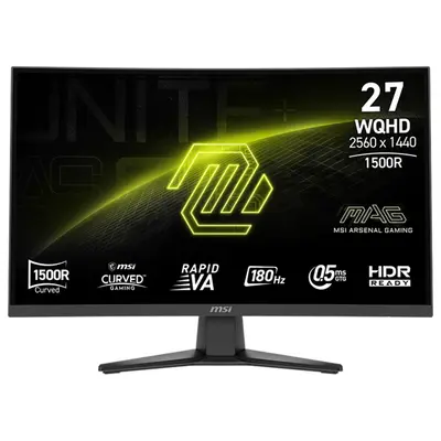 MSI Monitor GAMING MAG 275CQF E18 Ívelt 27" WQHD 2560x1440 180Hz Rapid VA 1500R, 5000:1, 0,5ms, 2x HDMI,DP