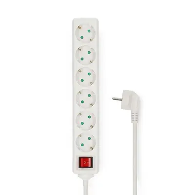 Nedis ESOC630F2WT 6 aljzatos kapcsolós (6-os) elosztó, 3 m, 3680 W, 16 A