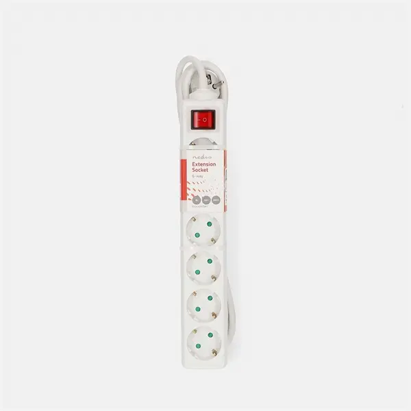 Nedis ESOC630F2WT 6 aljzatos kapcsolós (6-os) elosztó, 3 m, 3680 W, 16 A – 2. kép