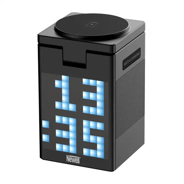 NEWELL induOne MagPlay 3 in 1 töltőállomás + hangszóró + óra, 3 eszköz töltés, LED kijelző, RGB, animációs lehetőségek – 3. kép