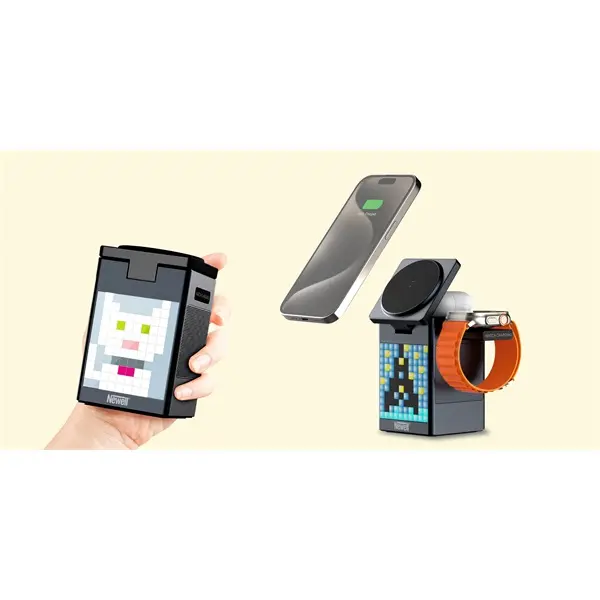 NEWELL induOne MagPlay 3 in 1 töltőállomás + hangszóró + óra, 3 eszköz töltés, LED kijelző, RGB, animációs lehetőségek – 4. kép