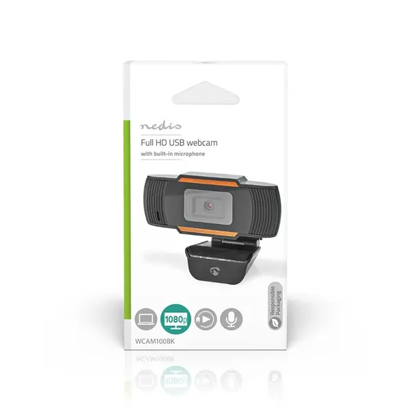Nedis WCAM100BK (webcam) webkamera 1920x1080 full Hd, 30fps, sztereo mikrofon, lencsevédő – 6. kép