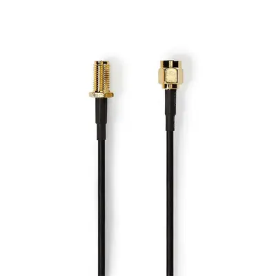 Nedis CSGL02210BK10 SMA kábel, RP SMA férfi, RP SMA női, Aranyozott, 50 Ohm, Egyetlen árnyékolt, 1 m – 2. kép