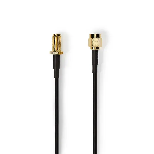 Nedis CSGL02210BK10 SMA kábel, RP SMA férfi, RP SMA női, Aranyozott, 50 Ohm, Egyetlen árnyékolt, 1 m – 2. kép