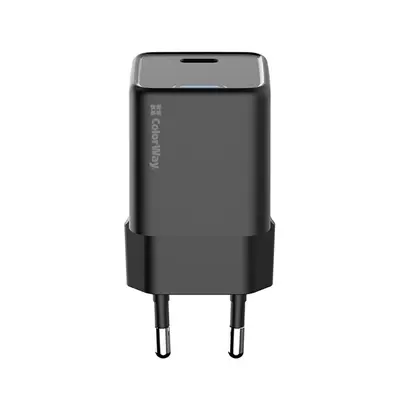 COLORWAY AC töltő GaN Mini CW-CHS052PD-BK 25W PD port PPS USB-C fekete