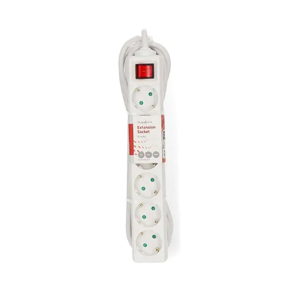 Nedis ESOC650F2WT 6 aljzatos kapcsolós (6-os) elosztó, 5 m, 3680 W, 16 A – 2. kép