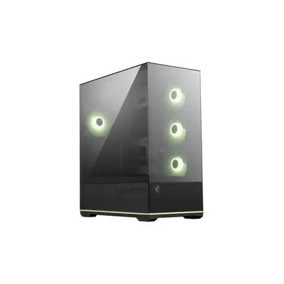 MSI Ház ATX PANO 110R PZ, 4xARGB ventilátor, Tápegység nélkül, üvegfalú, fekete