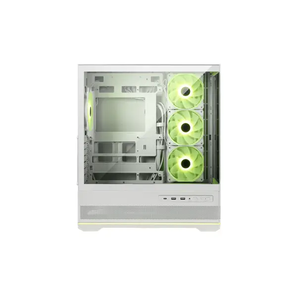 MSI Ház ATX PANO 110R PZ, 4xARGB ventilátor, Tápegység nélkül, üvegfalú, fehér