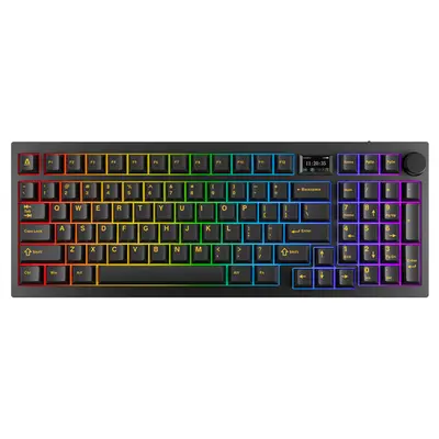 AVAX Vezetékes/Vezeték Nélküli Billentyűzet GM03 PRO USB, Fekete, Mechanikus, Brown Switch, HUN