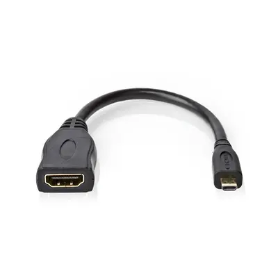 Nedis kábel CVGP34790BK02 micro HDMI - HDMI adapter, 4K@30Hz, 10.2 Gbps, 0.20 m