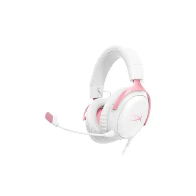 HP HYPERX vezetékes gaming fejhallgató Cloud III - fehér/rózsaszín