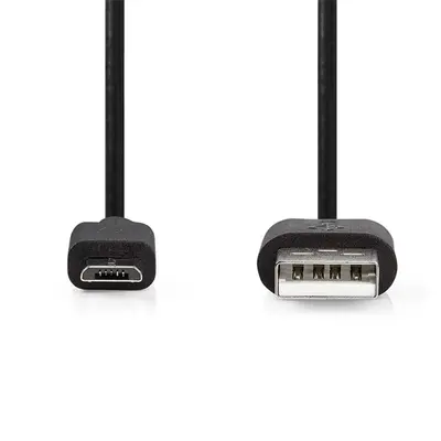Nedis CCGL60500BK10 USB 2.0  USB-A dugó  - USB Micro-B dugó  10 W 480 Mbps, 1m