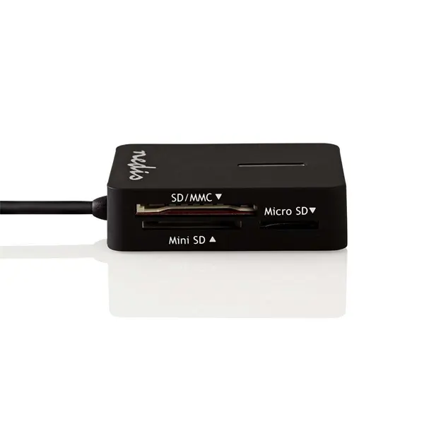 Nedis CRDRU2300BK kártyaolvasó minden az 1-ben, M2/MS/MS-PRO/MS-DUO(PRO)/MICRO-SD(HC)/SD(-HC)/MMC/RS-MMC/MINI-SD(-HC) – 2. kép