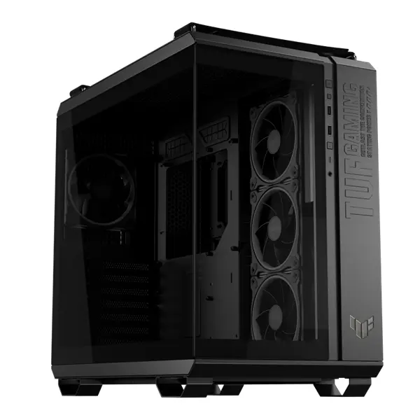 ASUS Ház TUF Gaming GT502, Tápegység nélkül, Fekete, Üvegfalú