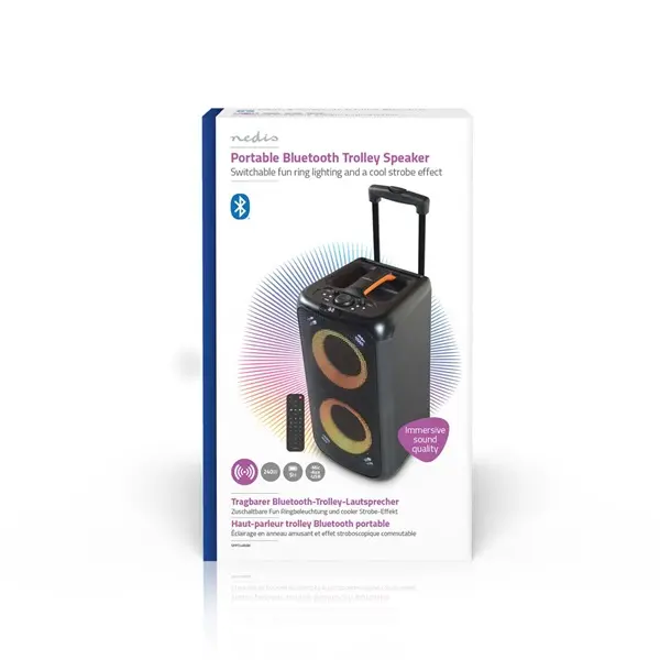 Nedis SPPT2480BK bluetooth hangszóró, hangfal, 2x 5.25" mélynyomó, 2 x 2" magassugárzó, 240W, 5 óra lejátszási idő, akku – 7. kép