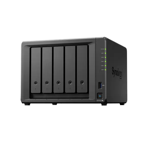 SYNOLOGY NAS 5 Fiókos AMD Ryzen V1500B 4x2,2GHz, 8GB DDR4 ECC, 4x2,5GbE, 2xUSB3.2 - DS1525+