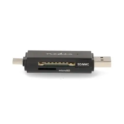 Nedis CRDRU2110BK USB2.0 - USBC kártyaolvasó microSD (TF) / microSDHC (TF) / microSDXC (TF) / SD / SDHC / SDXC