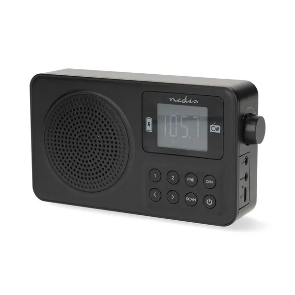 Nedis RDFM2225BK hordozható FM rádió, digitális hangolás, Bluetooth, Fejhallgató kimenet, Ébresztőóra, akkumulátor – 4. kép