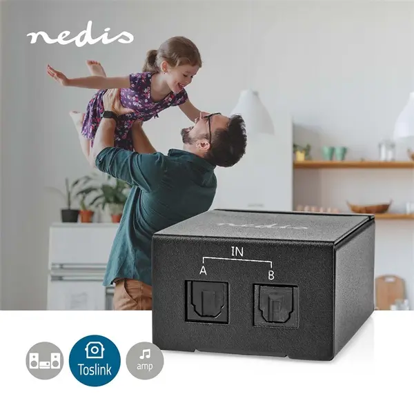 Nedis ASWI2512BK digitális audio kapcsoló 2x Toslink – 3. kép