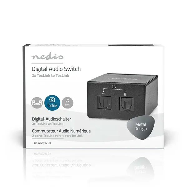 Nedis ASWI2512BK digitális audio kapcsoló 2x Toslink – 4. kép