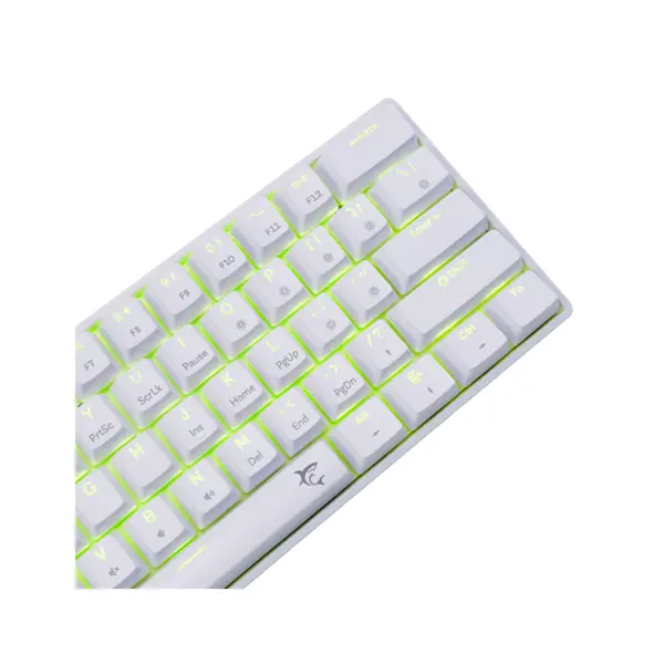 WHITE SHARK GK-004223W/BL-HU SHINOBI-2/W-BL-HU vezetékes mech. bill. 62 kék gomb,fehér,magyar – 2. kép