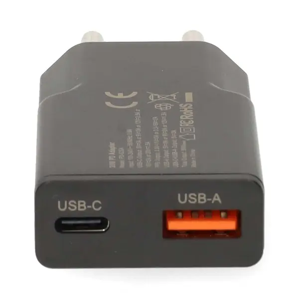 Nedis WCHA30BK gyorstöltő USB-A / USB-C töltő, GaN, PD3.0, QC, Gyorstöltési funkció 1,5 / 2,0 / 2,5 / 3,0 A, 30W, fekete – 2. kép