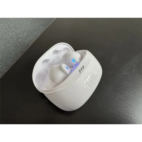 JBL Tune Beam 2 TWS Bluetooth fülfallgató mikrofonnal, USB-C, 100dB, In-Ear, 16 ohm, tölthető 2 óra, 65 mAh, fehér