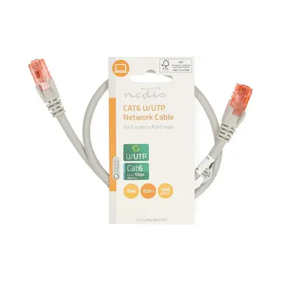 Nedis CCGL85230GY05 UTP Cat6 patch kábel, RJ45 aranyozott érintkezők, hossz 0,5m – 2. kép