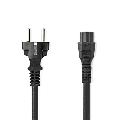 Nedis CEGL10130BK20 notebook / laptop tápkábel IEC-320-C5, 3 x 0.75 mm, hossz 2m – 2. kép