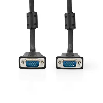Nedis CCGL59000BK50, VGA kábel, VGA dugó - dugó, Maximális felbontás: 1280x768, hossz: 5m
