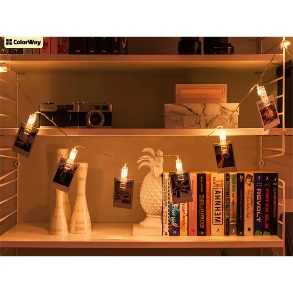 COLORWAY LED füzér fotócsipeszes fényképtartó 20 LED / 3M (CW-LCP-20L30B) – 3. kép