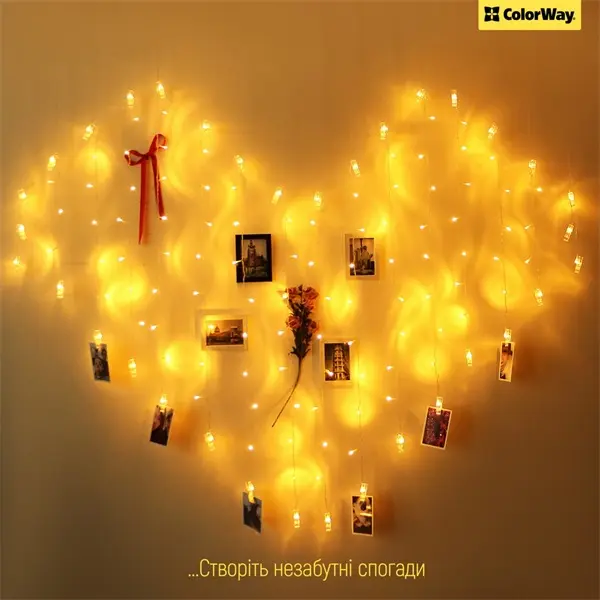COLORWAY LED füzér fotócsipeszes fényképtartó 20 LED / 3M (CW-LCP-20L30B) – 5. kép